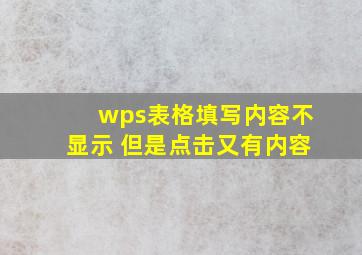 wps表格填写内容不显示 但是点击又有内容